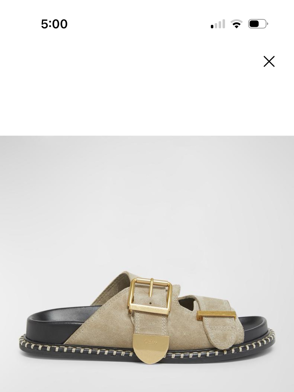 Chloe Rebecca Suede Dual-Buckle Slide Sandals Size 39 Great Condition